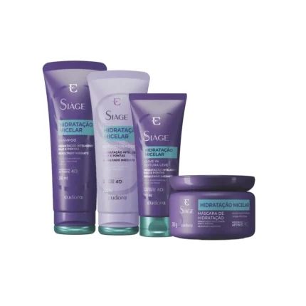 Kit Eudora Siàge Hidratação Micelar Shampoo 250ml + Condicionador 250ml + Máscara 250g + Leave-In 100ml