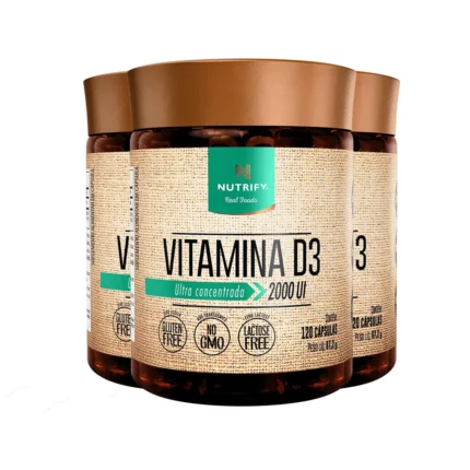 Kit 3 Vitamina D3 2000 Ui Nutrify 120 Cápsulas