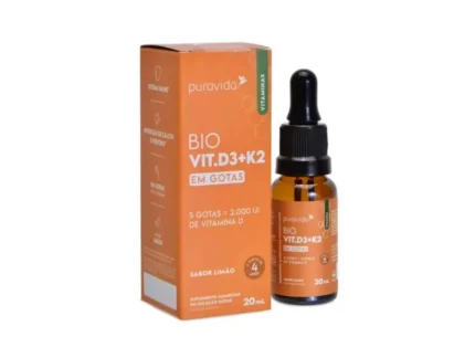 Suplemento Bio Vit.d3+k2 em Gotas Sabor Limão - Puravida