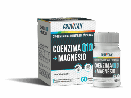 Coenzima Q10 + Vitamina B2 e Magnésio Provitan 430 mg – 60 Cápsulas para Energia & Antioxidante